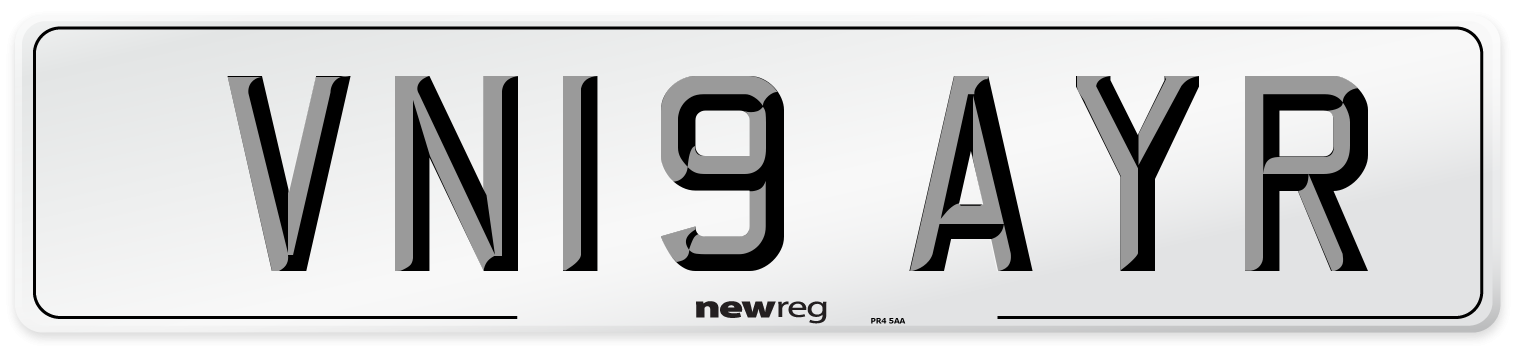 VN19 AYR Number Plate from New Reg